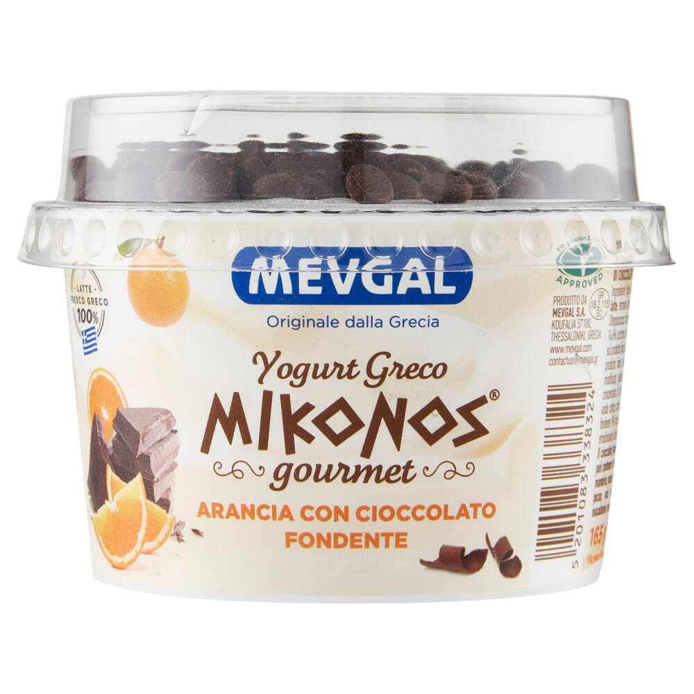 Mevgal Yogurt Greco Mikonos gourmet Arancia con Cioccolato Fondente 165