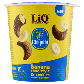 LiQ Chiquita Banana choc style & cookies ice cream bonbons 8 x 13 ml