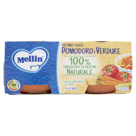 MELLIN Primo Sugo per la preparazione di pastine, Pomodoro e Verdure 2 x 80 g