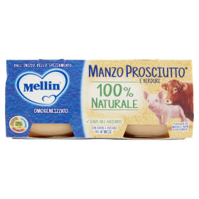 Mellin Manzo Prosciutto* e Verdure 100% Naturale Omogeneizzato 2 x 80 g