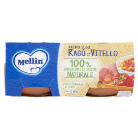 MELLIN Primo Sugo per la preparazione di pastine, Ragù di Vitello 2 x 80 g