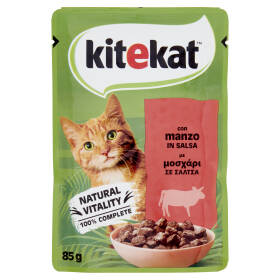 Kitekat Cibo Umido Gatto con Manzo in Salsa Bustina 85g
