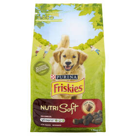 PURINA FRISKIES Cane Secco Crocchette Vitafit Nutri Soft con Manzo Sacco 1,5 kg