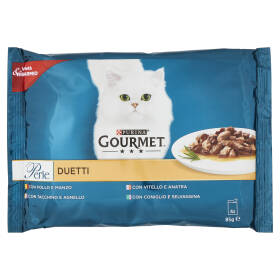 PURINA GOURMET Perle Duetti Pollo & Manzo/Tacch. & Agnello/Vitello & Anatra/Coniglio & Selvag. 4x85g