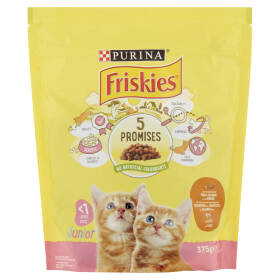 PURINA FRISKIES Gatto Crocchette Junior con Pollo, con Verdure e con Latte 375g