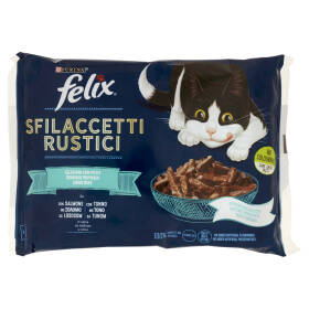 FELIX Sfilaccetti Rustici Selezioni con Pesci (Salmone, Tonno) 4 x 80 g