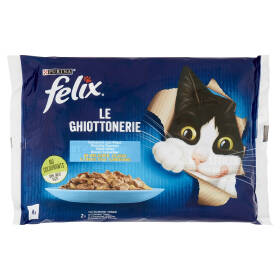 FELIX Le Ghiottonerie Selezioni con Pesci in Gelatina (Salmone & Tonno) 4 x 85 g