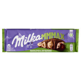 Milka Mmmax, maxi tavoletta di cioccolato al latte 100% alpino con nocciole intere - 250g