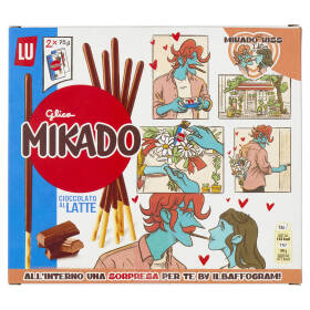 Mikado Kiss Limited Edition Bastoncini sottili e croccanti, ricoperti di cioccolato al latte 2x75 g