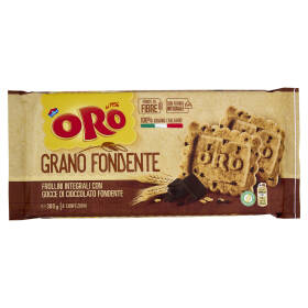 Oro Saiwa Grano Fondente - frollini integrali con gocce di cioccolato fondente - 300g