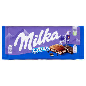 Milka Oreo, tavoletta di cioccolato al latte 100% alpino ripieno di crema Oreo - 100g