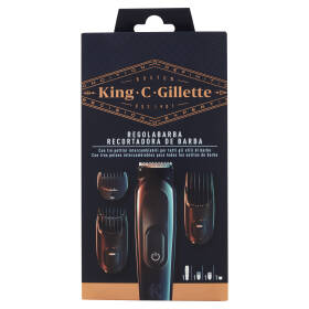 King C. Gillette Kit Regolabarba Tagliacapelli + 3 Pettini Regolatori Lunghezza Intercambiabili