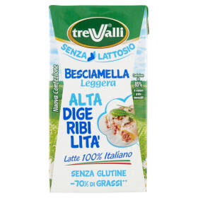 treValli Senza Lattosio Besciamella Leggera Alta Digeribilità 500 ml