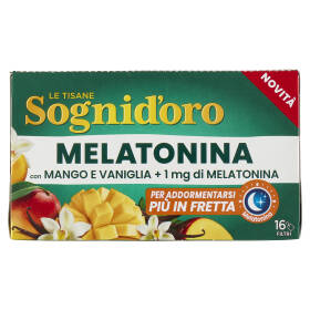 Sognid'oro le Tisane Melatonina con Mango e Vaniglia + 1 mg di Melatonina bustine 16 x 2 g