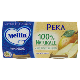 Mellin Pera 100% Naturale Omogeneizzato 2 x 100 g
