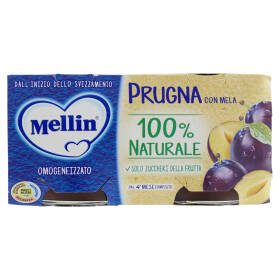 Mellin Prugna con Mela 100% Naturale Omogeneizzato 2 x 100 g