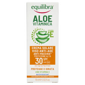 equilibra Aloe Vitaminica Crema Solare Viso Anti-Age Anti-Macchia* Protezione Alta 30 SPF 75 ml