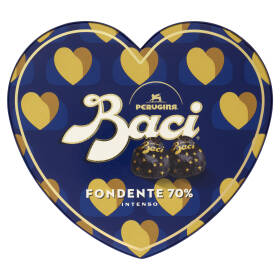 BACI PERUGINA Fondente 70% Cioccolatini Fondenti ripieni Gianduia Scatola Cuore San Valentino 100g