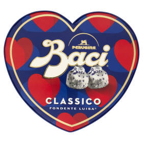 BACI PERUGINA Classico Cioccolatini Fondenti ripieni al Gianduia Scatola Cuoricino San Valentino 50g