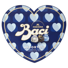 BACI PERUGINA Cioccolatini Assortiti ripieni al Gianduia Scatola Maxi Cuore San Valentino 150g