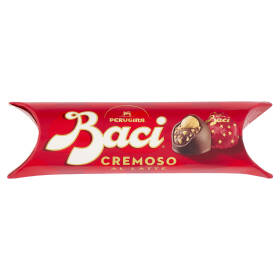 BACI PERUGINA Cremoso al Latte Cioccolatini ripieni al Gianduia e Nocciole, Scatola 37,5g