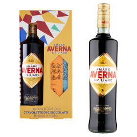 Averna Amaro Siciliano 70 cl + 2 Tavolette di Cioccolato Bonajuto di Modica