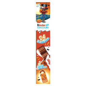 Kinder Cioccolato 24 Barrette ripiene al latte ricoperte di cioccolato Senza Glutine Halloween 300 g