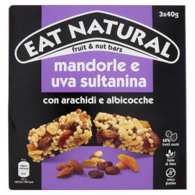 Eat Natural mandorle e uva sultanina con arachidi e albicocche 3 x 40 g
