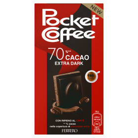 Pocket Coffee - Tavoletta di cioccolato extra fondente con ripieno al caffè 90 g
