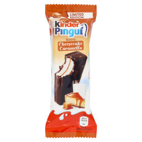 Kinder Pinguì Cheesecake Caramello: Merenda con farcitura al gusto mascarpone e caramello mou 4x30g
