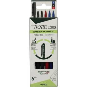 Penne a sfera tratto uno green plastic 6pz