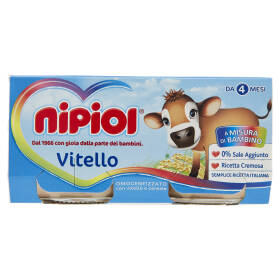 Nipiol Vitello Omogeneizzato con vitello e cereale 2 x 80 g