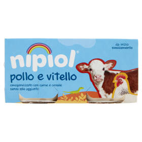 nipiol Pollo Vitello Omogeneizzato con pollo, vitello e cereale 2 x 80 g