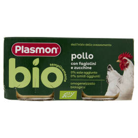 Plasmon semplicemente bio pollo con fagiolini e zucchine 2 x 80 g