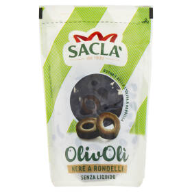 Saclà OlivOlì Olive Nere a rondelle Senza Liquido 75 g