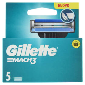 Gillette Mach3 Lamette di ricambio per Rasoio da Uomo, 5 Ricariche