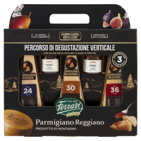 Ferrari Parmigiano Reggiano Prodotto di Montagna Oltre 24, 30, 36 mesi 600g  con Salse 2x50g