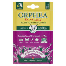Orphea Salvalana Foglietti per Cassetti e Armadi al Profumo Naturale di Patchouli 12 x 0,65 g