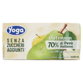 Yoga Optimum 70% Pera Italiana Senza Zuccheri Aggiunti* 3 x 200 ml