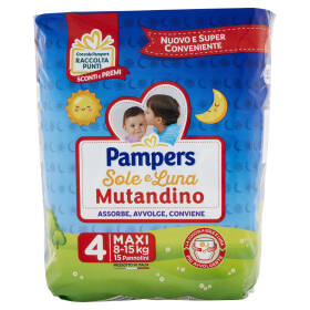 Pampers Sole e Luna Mutandino 4 Maxi 15 pannolini