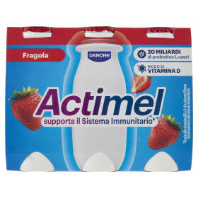 ACTIMEL, Yogurt da Bere con Vit B6 e D per il Sistema Immunitario, gusto fragola, 6X100G