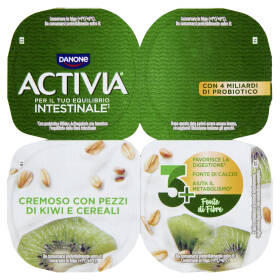 ACTIVIA Fibre Yogurt con Probiotico Bifidus, gusto Kiwi e Cereali, 4x125g