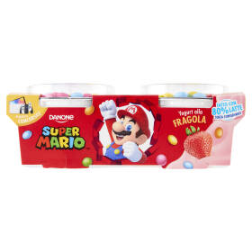 DANONE Super Mario, Yogurt gusto Fragola con Confettini, 2x110g