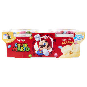 DANONE Super Mario, Yogurt gusto Banana con Confettini, 2x110g