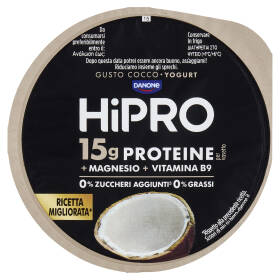 HiPRO Yogurt, 15g Proteine,0% Grassi,gusto Cocco,con Magnesio&Vit B9,basso in lattosio,160g