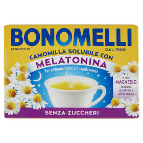 Bonomelli Estratto di Camomilla Solubile con Melatonina e con Magnesio Senza Zuccheri 16 x 4,5 g