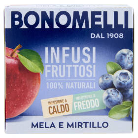 Bonomelli Infusi Fruttosi 100% Naturali Mela e Mirtillo 12 Filtri 24 g