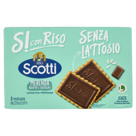 Riso Scotti Si con Riso Senza Lattosio Merenda Biscotto e Cioccolato 8 x 25 g