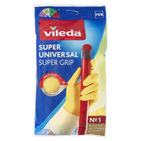 Vileda guanti casalinghi Super Universal in lattice, super grip antiscivolo, taglia M