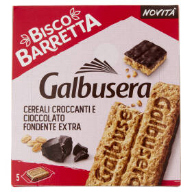 Galbusera BiscoBarretta Cereali croccanti e cioccolato fondente extra 5x46 g 